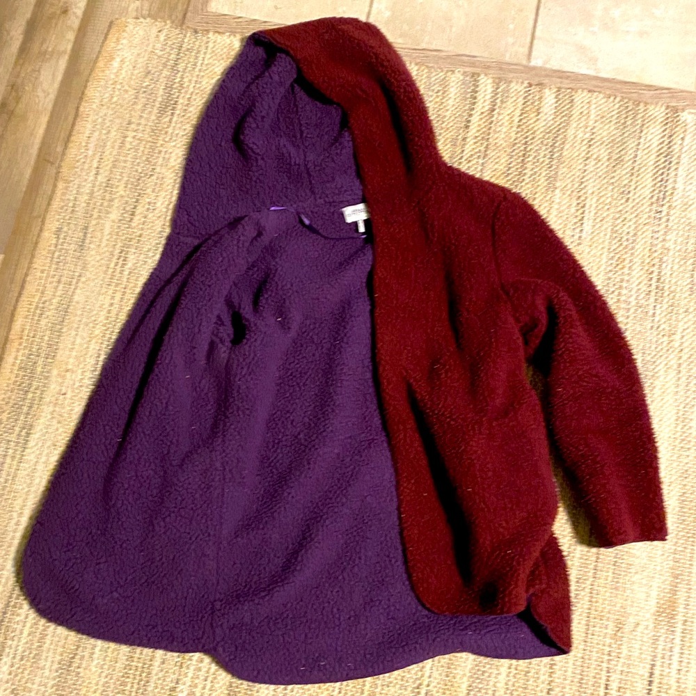 Urban Outfitters Maroon and Purple Reversible Teddy Jacket